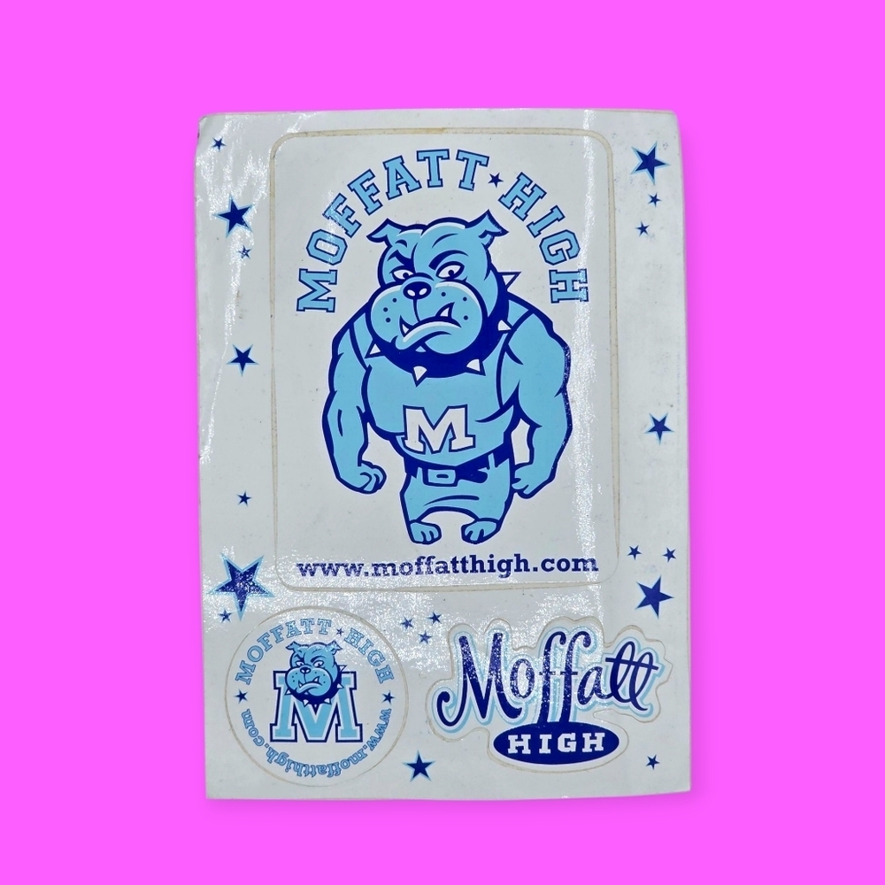 Vintage The Moffatts Moffatt High Fan Club Blue & White Sticker Set